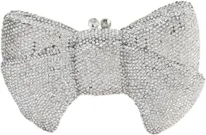 Women Luxury Bowknot Shaped Evening Clutch Sparkling Rhinestones Handbag for Banquet Wedding Party