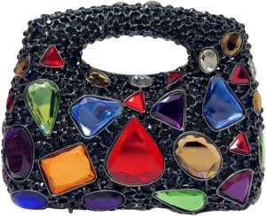 Women Luxury Diamond Rhinestone Evening Bag Gem Clutch Purse Crystal Prom Handbag Wedding Purse for Party