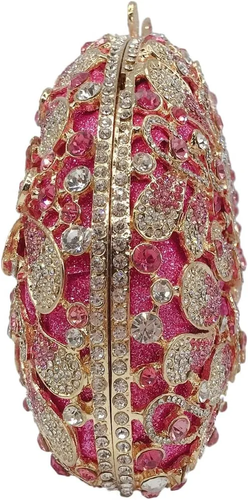 Women Luxury Flower Rhinestone Evening Clutch Bag Hollow Out Bridal Crystal Handbag Party Banquet Wedding Purse