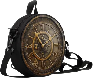 Women Novelty Round Clock Shape Zippered Clock Purses for Women Tote Handbag Shoulder Bag, Gift for Mom Girlfriend