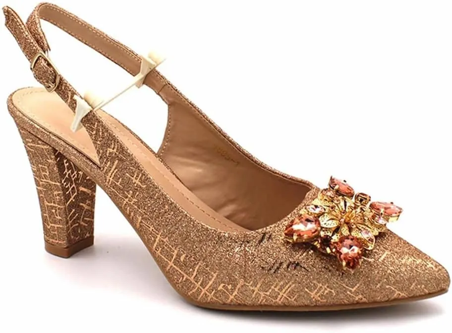 Women Pointed Toe Shoes Matching Bag Set for Nigerian Ladies Wedding Party