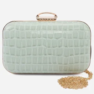 Women "DYLA" Synthetic Golden Buckle Clutch