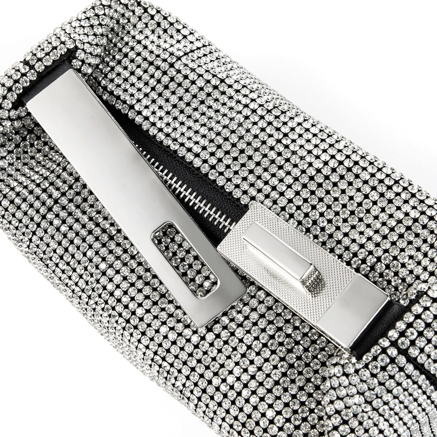 Women Rhinestone Handbag Metal Handle Sparkling Clutch Crystal Evening Bag for Wedding Party