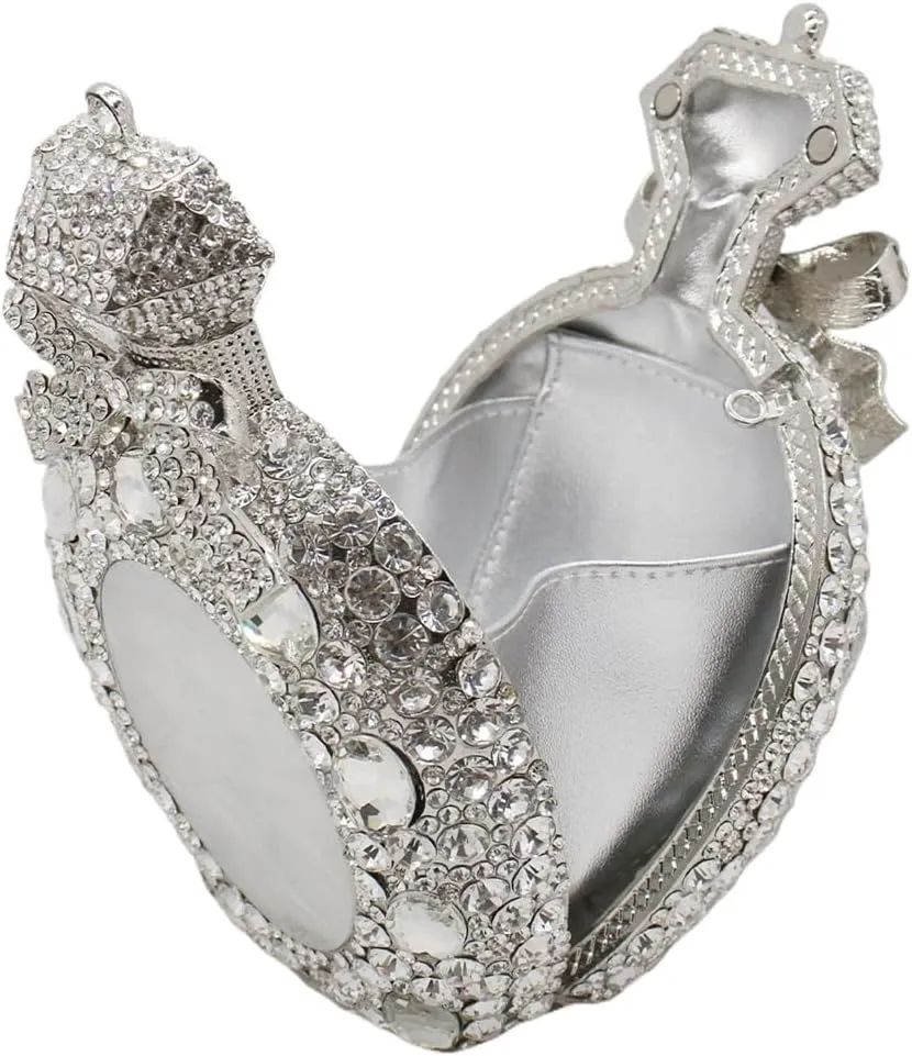 Women Rhinestone Perfume Bottle Clutch Purse Luxury Shell Crystal Evening Bag Cute Diamond Wedding Party Handbag