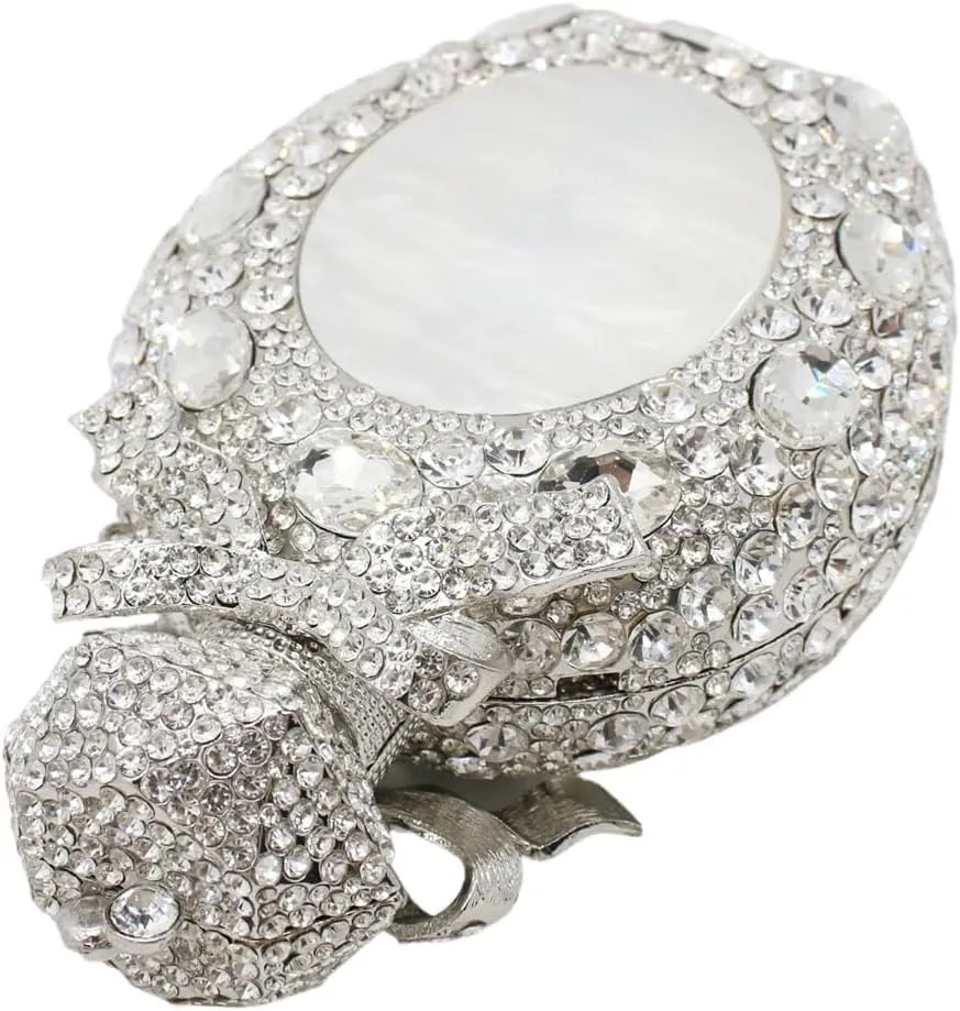 Women Rhinestone Perfume Bottle Clutch Purse Luxury Shell Crystal Evening Bag Cute Diamond Wedding Party Handbag
