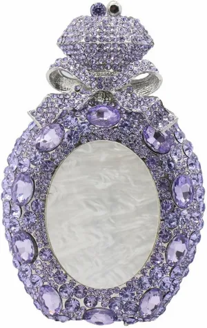 Women Rhinestone Perfume Bottle Clutch Purse Luxury Shell Crystal Evening Bag Cute Diamond Wedding Party Handbag