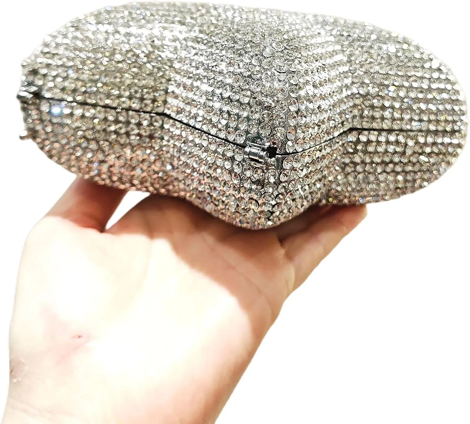 Women Rhinestone Star Shape Clutch Purse Unique Crystal Evening Bag Luxury Chain Handbag for Wedding Cocktail Party