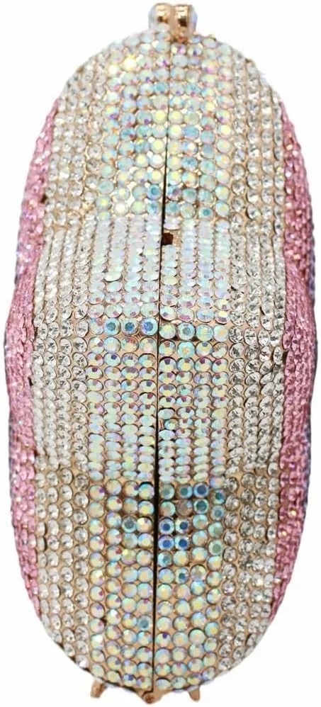 Women Rhinestone Star Shape Clutch Purse Unique Crystal Evening Bag Luxury Chain Handbag for Wedding Cocktail Party