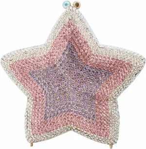 Women Rhinestone Star Shape Clutch Purse Unique Crystal Evening Bag Luxury Chain Handbag for Wedding Cocktail Party