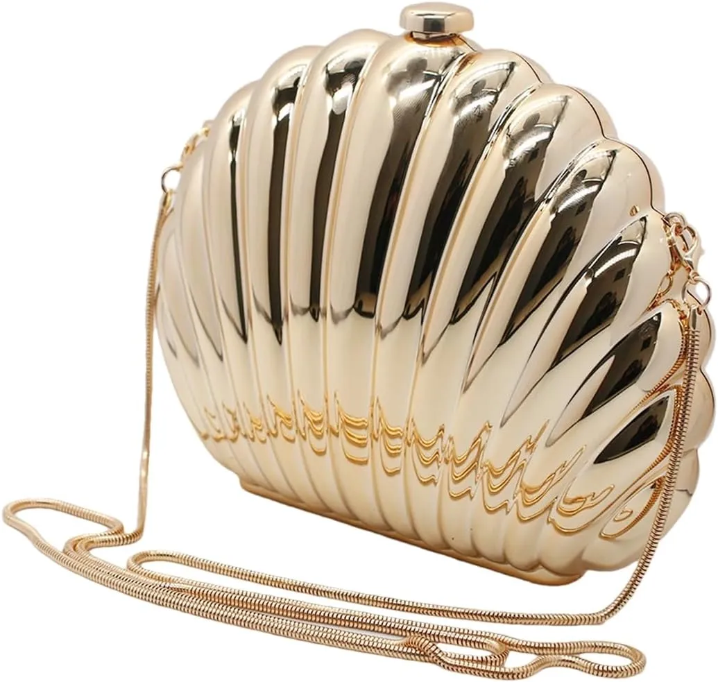 Women Sparkly Acrylic Clutch Unique Shape Metallic Handbag Fancy Evening Bags for Party Prom