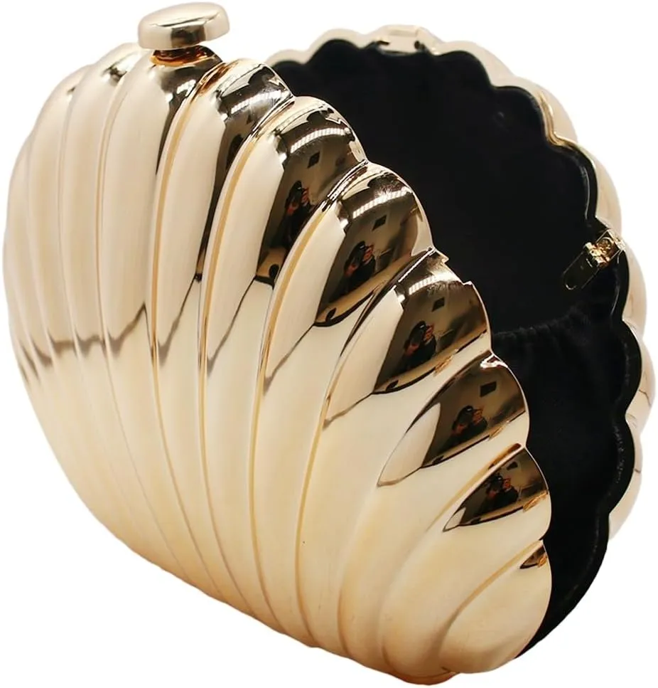 Women Sparkly Acrylic Clutch Unique Shape Metallic Handbag Fancy Evening Bags for Party Prom