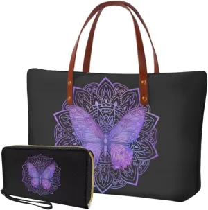 Women Top Handle Purse Set Large Tote Bag with Wallet Zipper Hobo Purse Satchel Handbag for Travel Shopping