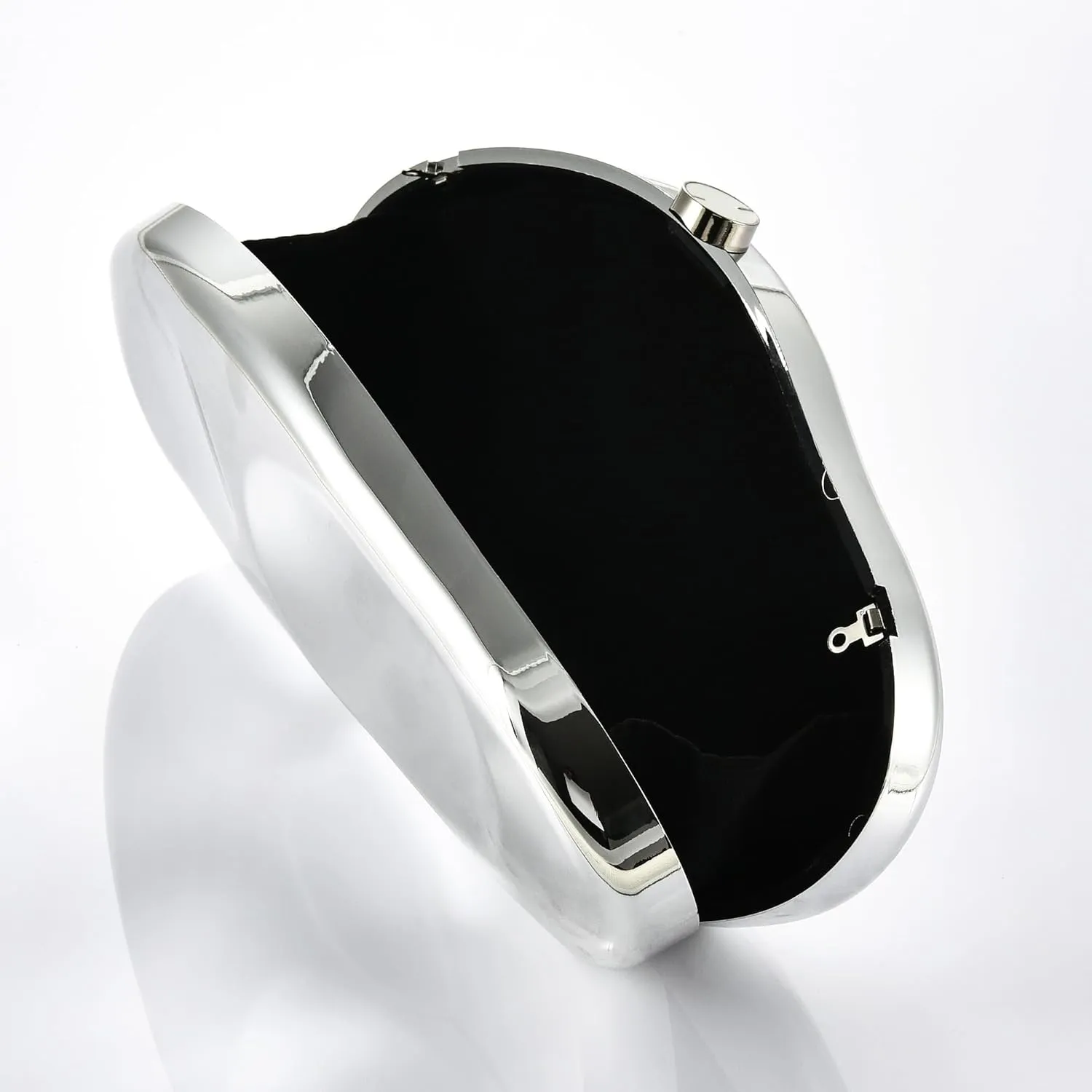 Women Unique Acrylic Evening Clutch Purse Metallic Geometric Chain Crossbody Handbag For Formal Wedding Banquet Party