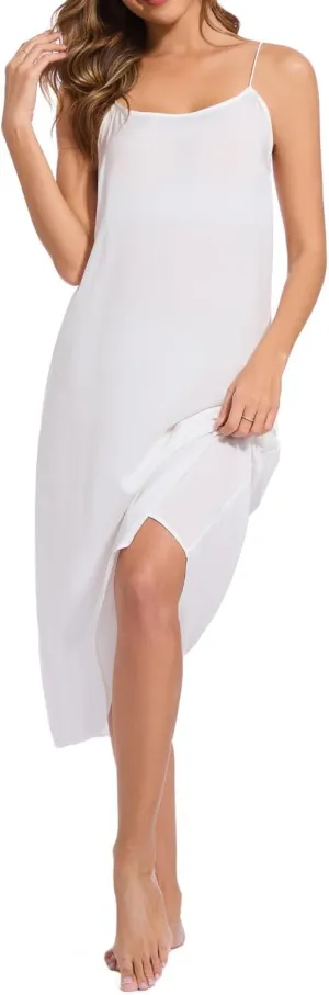 Women's 100% Cotton Long Full Slips Under Dress Nightgowns Cami Slip Dress Sleepwear Chemises Petticoat Negligee