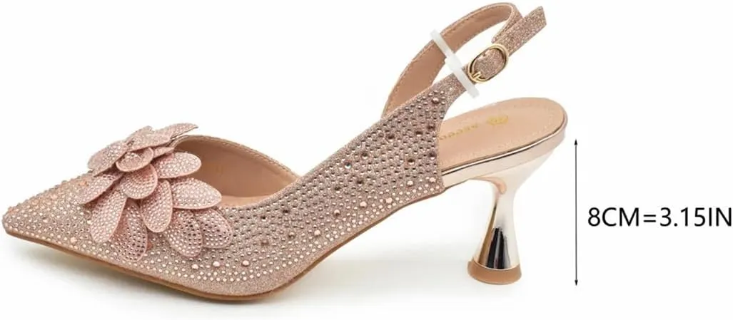 Women’S African Inspired High Heels and Clutch Set with Spike Heels and Rhinestone Decorations