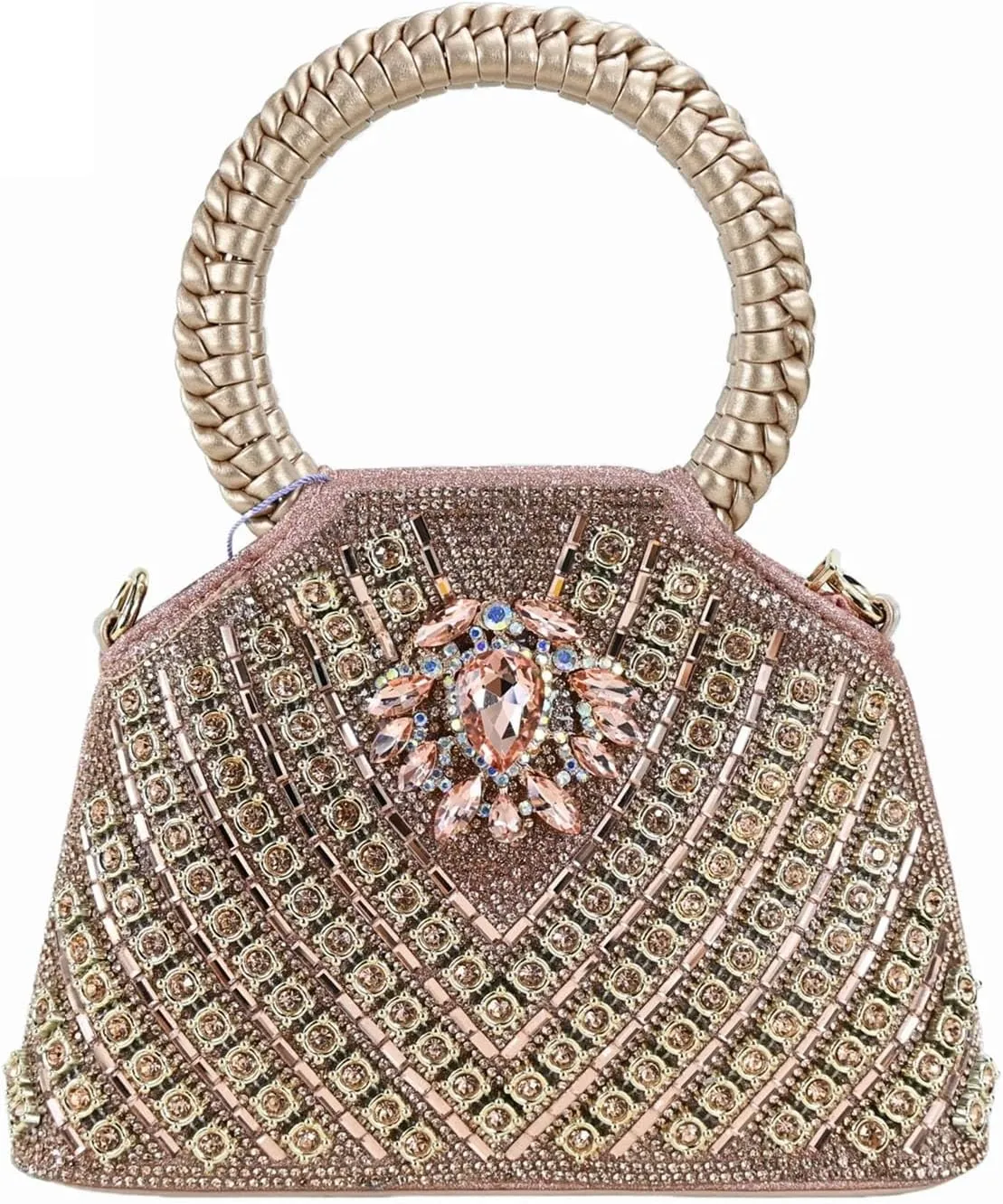 Womens African Themed Sparkly Evening Shoes and Clutch Set Crystal Accented High Heels for Special Occasions