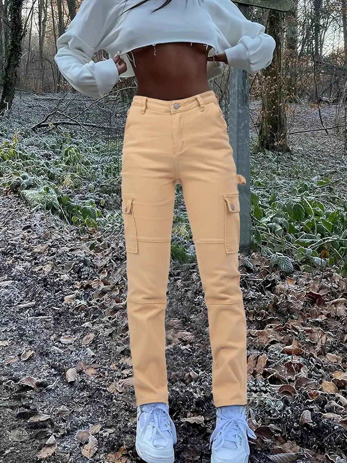 Women's Cargo Jeans Pants