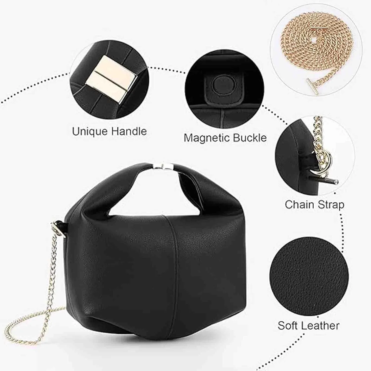 Women's crossbody bag wallet handle bag chic dumpling bag handbag designer artificial leather shoulder bag