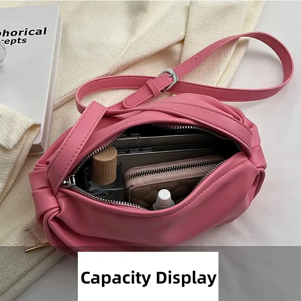 Women’s Crossbody Purse Designer Shoulder Handbag Cloud Handbag Ruched Hobo Bag Dumpling Bag with Adjustable Strap