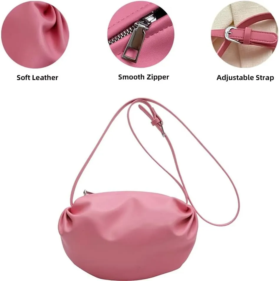 Women’s Crossbody Purse Designer Shoulder Handbag Cloud Handbag Ruched Hobo Bag Dumpling Bag with Adjustable Strap