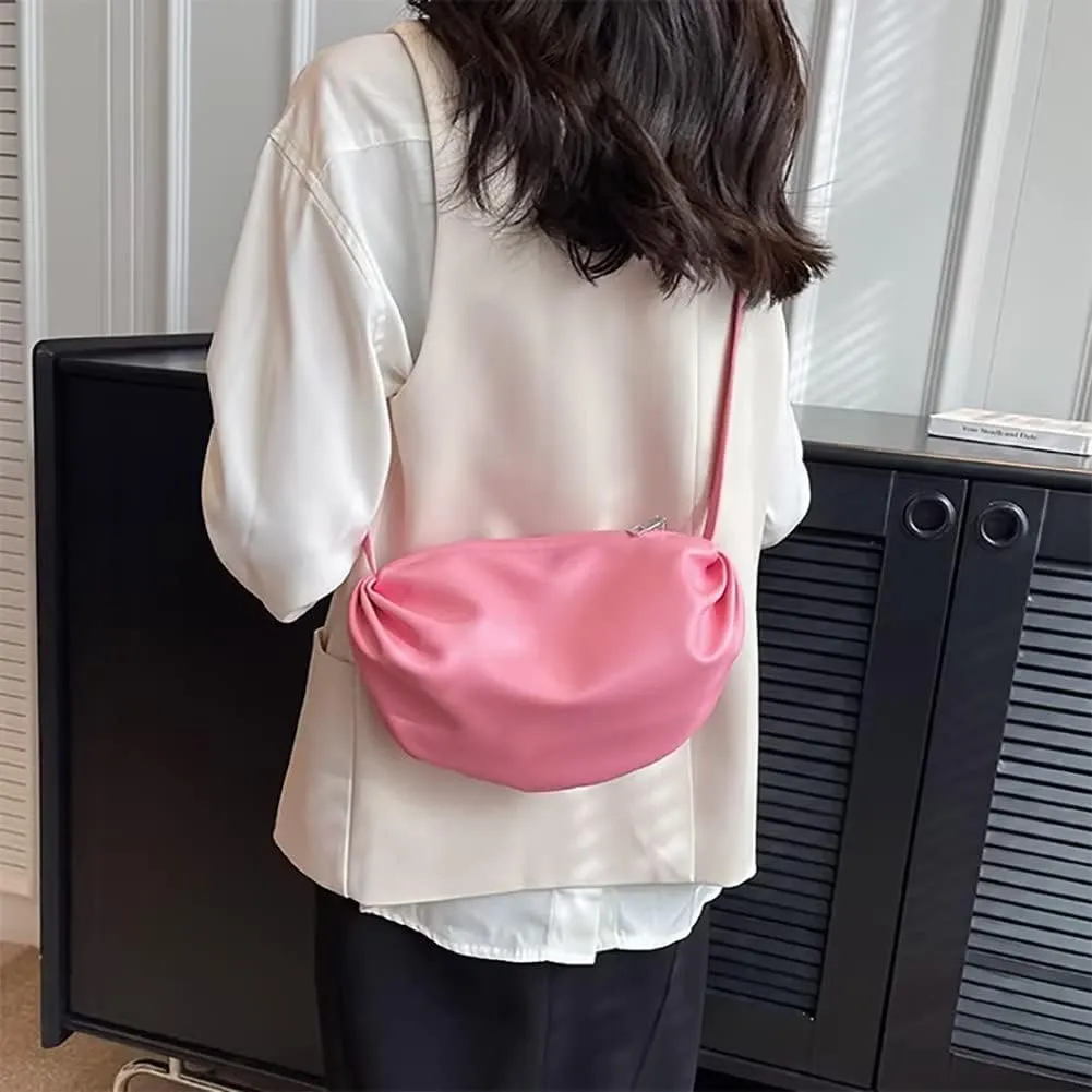 Women’s Crossbody Purse Designer Shoulder Handbag Cloud Handbag Ruched Hobo Bag Dumpling Bag with Adjustable Strap