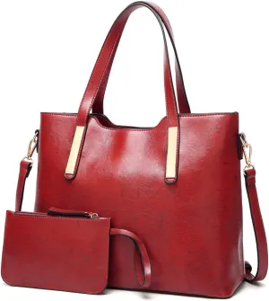 Women's Designer Handbags Satchel Bags Top Handle Purse Shoulder Bag w/Matching Wallet 2 PCS Set