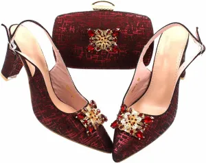 Women’s Elegant Crystal Embellished Wedding Shoes and Clutch Bag Set Luxury Heels for Formal Dinners and Receptions