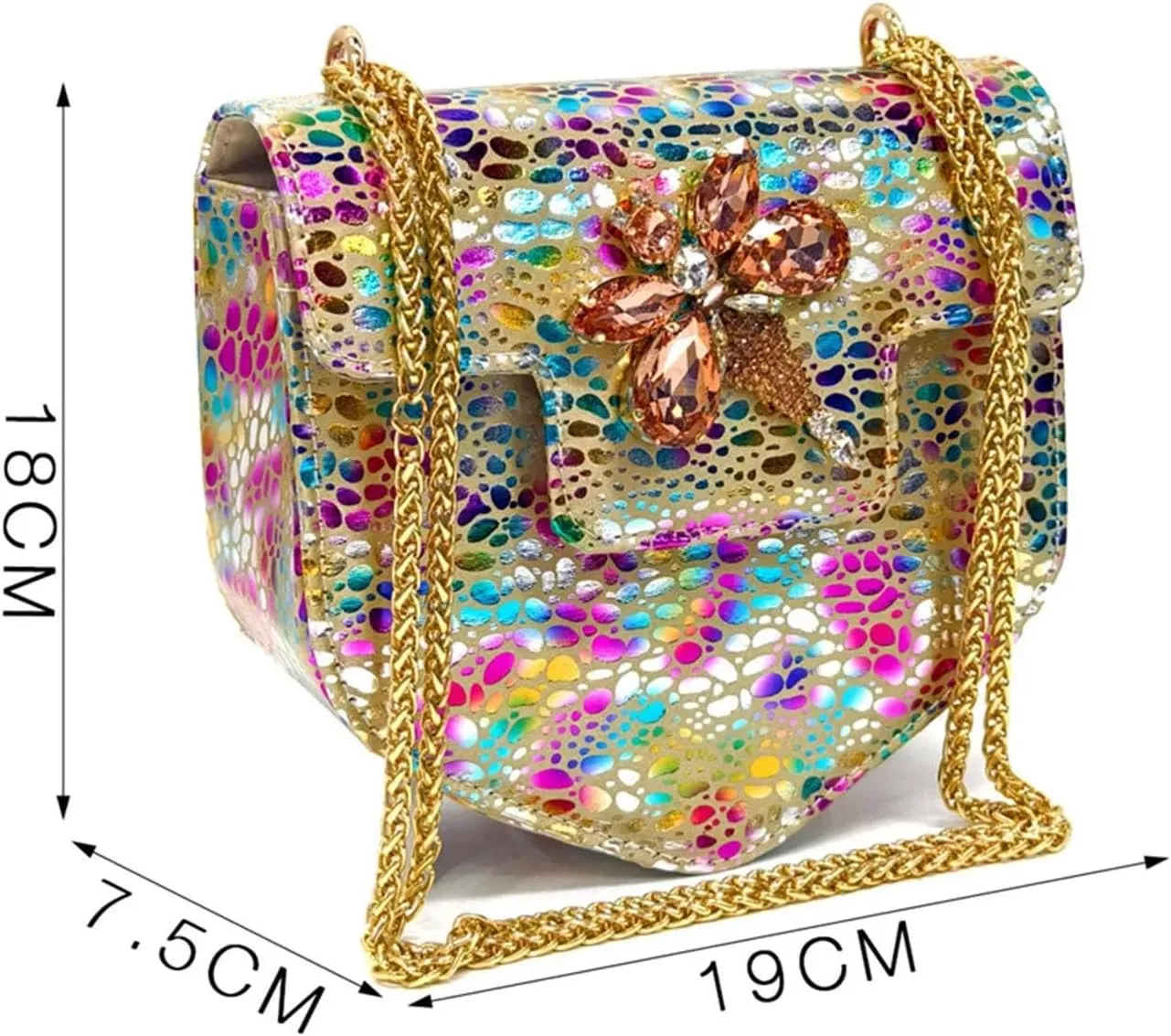 Womens Elegant Rhinestone Pattern Evening Shoes and Matching Shoulder Bag Set Luxury Heels for Bridal Party