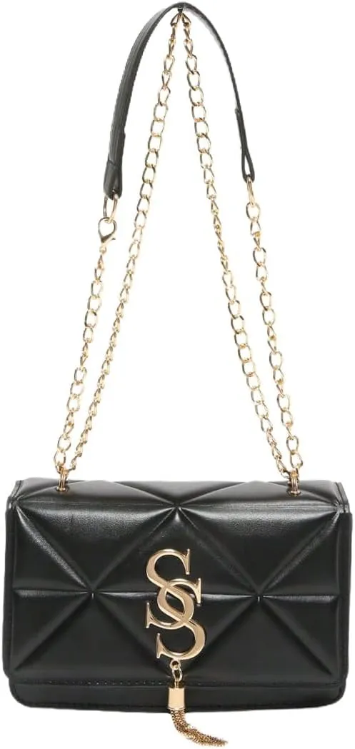 Women's Elegant Shoulder Bag Lightweight Handbag Squared Buckle Cross Body Bags Vintage Purses