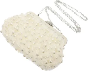Women's Evening Bag Pearl Clutch Purse Banquet Bag Luxury Clutch for Party