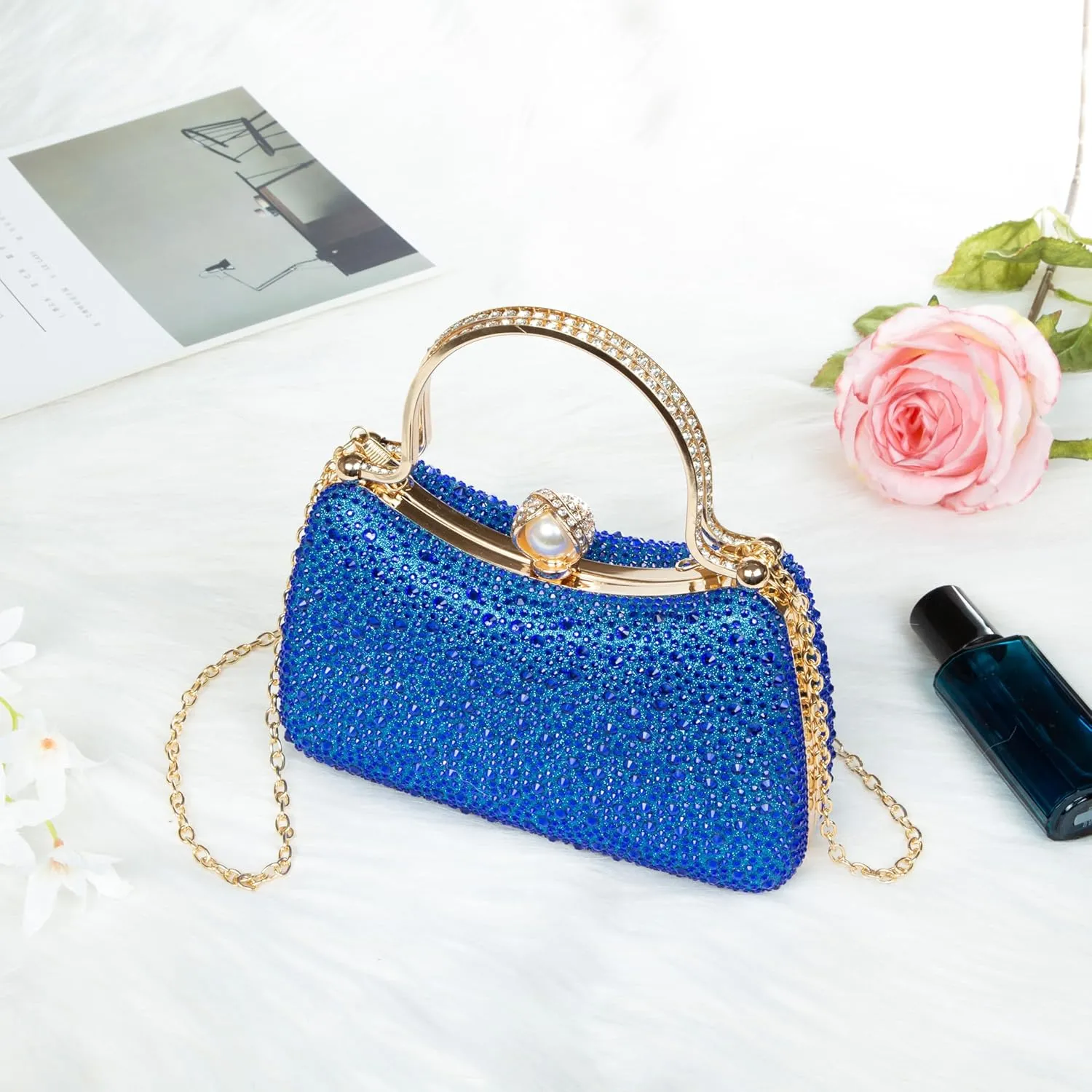 Women's Evening Handbags Pearl Clutch Purse Beaded bag Bridal Clutch wedding Purse