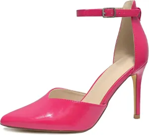 Women's High Heels Pumps Closed Toe Black Heels Dress Shoes for Women Pointed Toe Sexy Stiletto Pumps Ankle Strap 4 Inches Heels Pumps Shoes for Prom, Wedding and Daily Wear