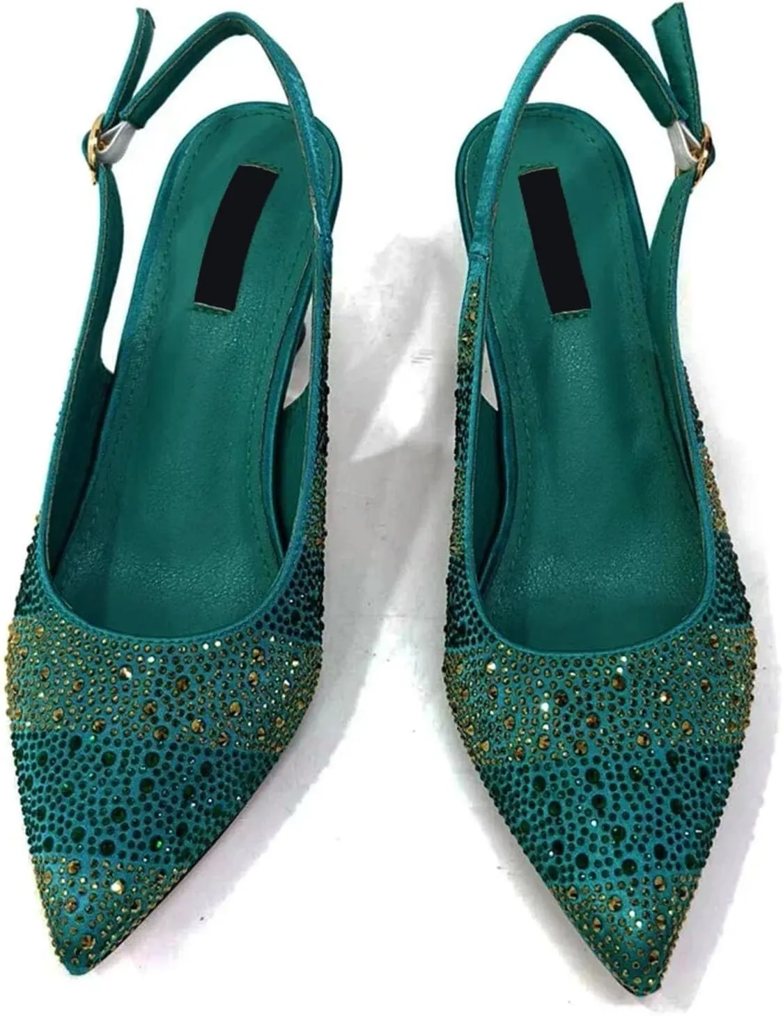 Women’s Italian Inspired Crystal Accented Wedding Shoes and Clutch Combo Pointed Toe Luxury Heels for Bride