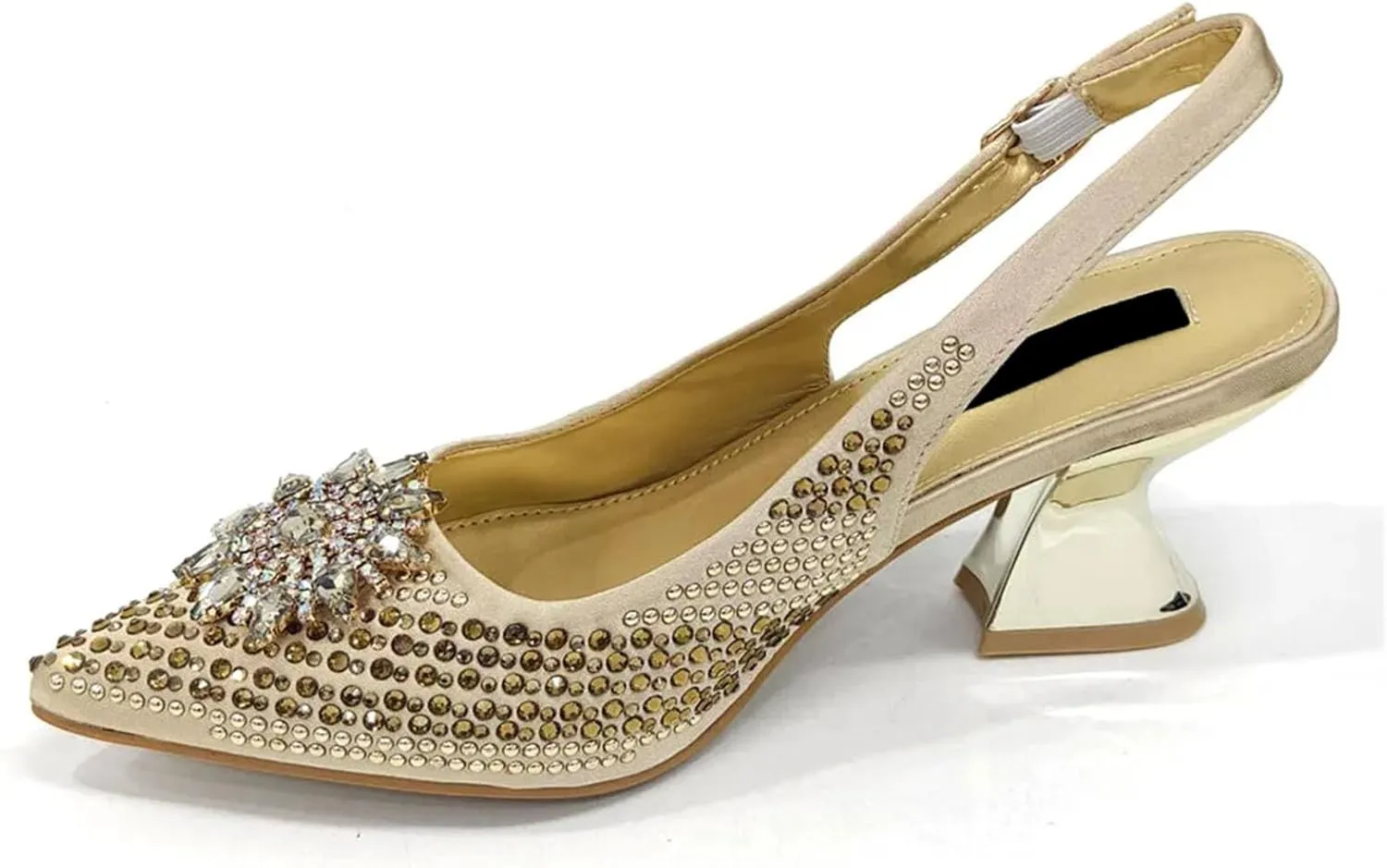 Womens Italian Style Luxury Evening Shoes and Matching Clutch Set Rhinestone Accented High Heels for Bride