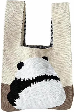 Women's Knit Wrist Bag, Fashionable and Minimalist Small Handbag, Portable Canvas Bag, Suitable for Shopping, Work
