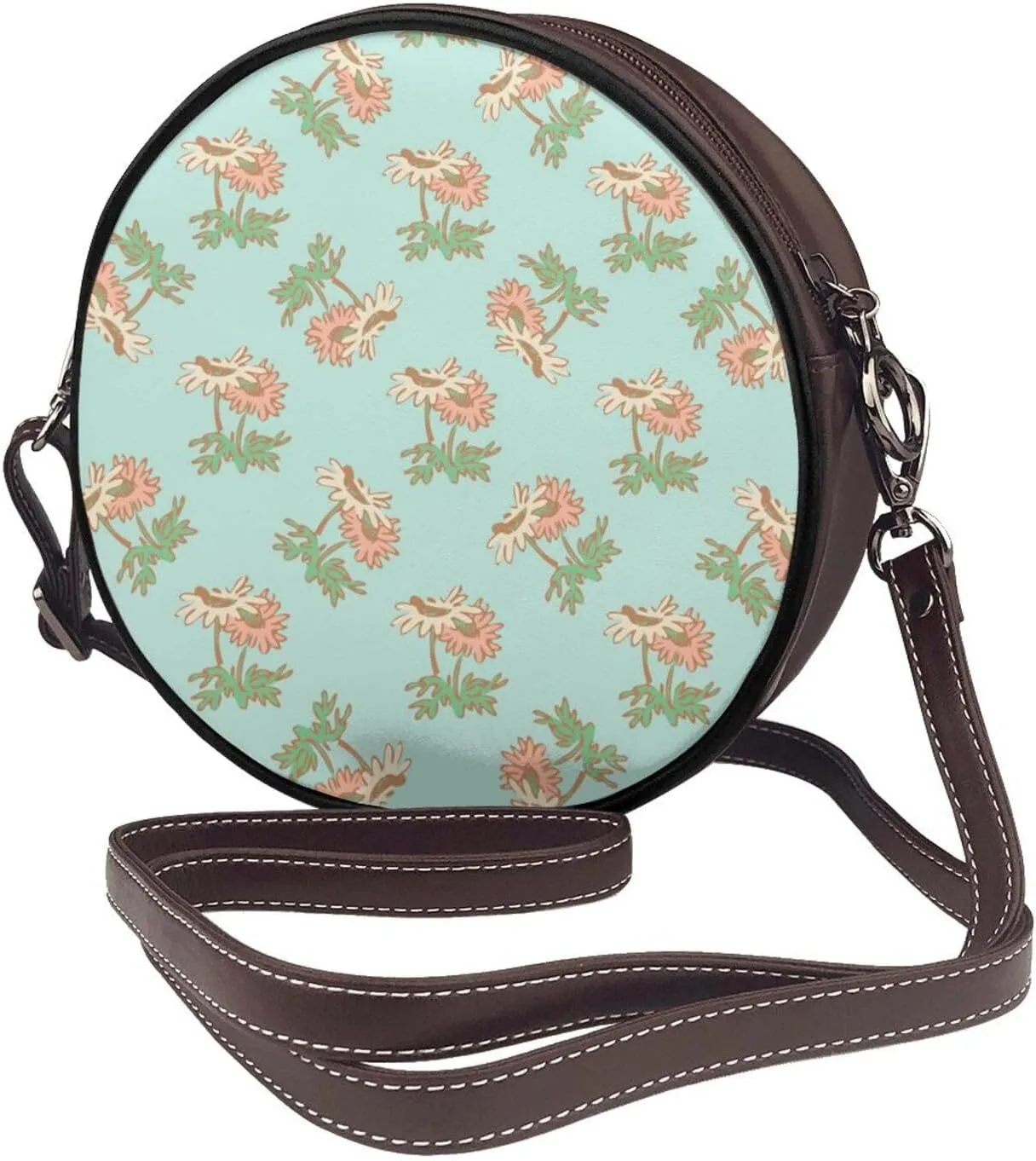 Womens Large Elegant Leather Round Shoulder Crossbody Messenger Bag Purse Bag