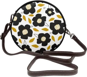Womens Large Elegant Leather Round Shoulder Crossbody Messenger Bag Purse Bag