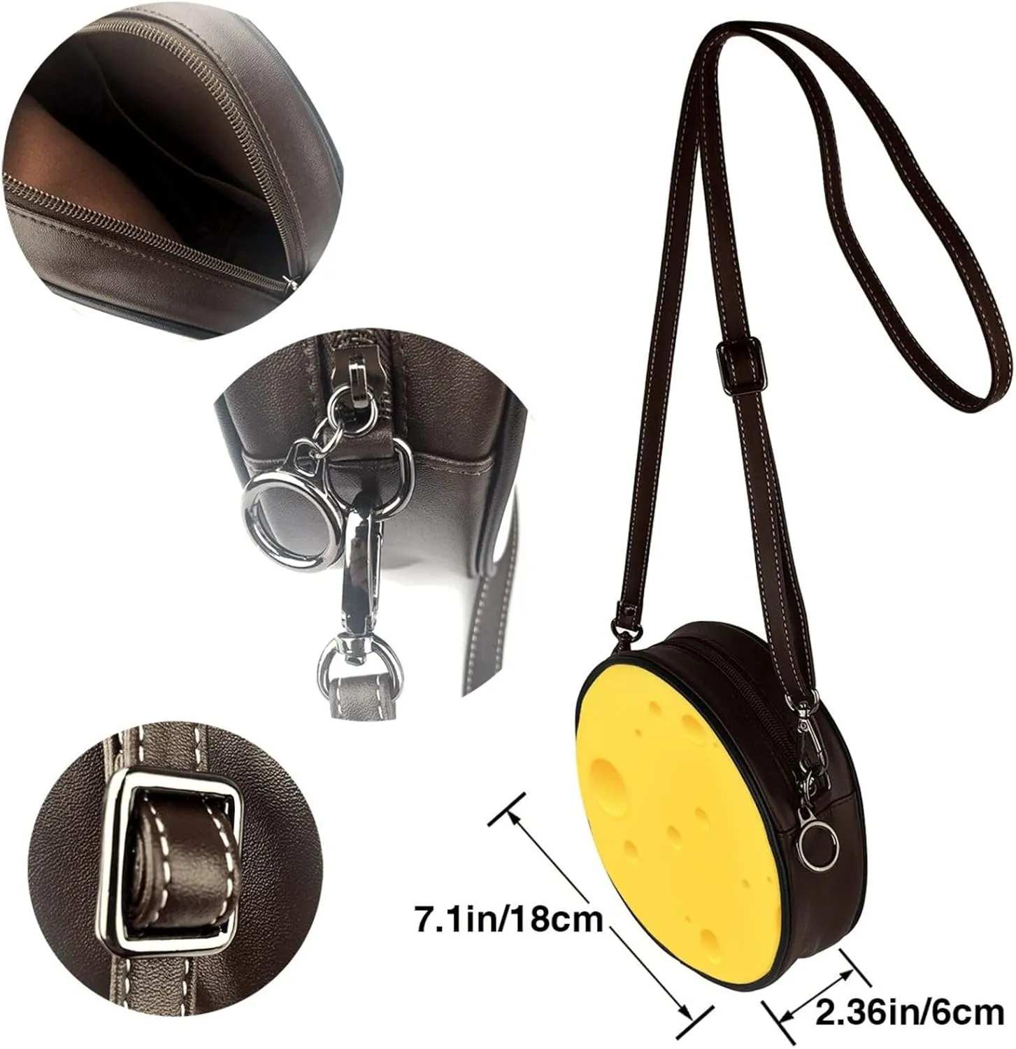 Womens Large Elegant Leather Round Shoulder Crossbody Messenger Bag Purse Bag