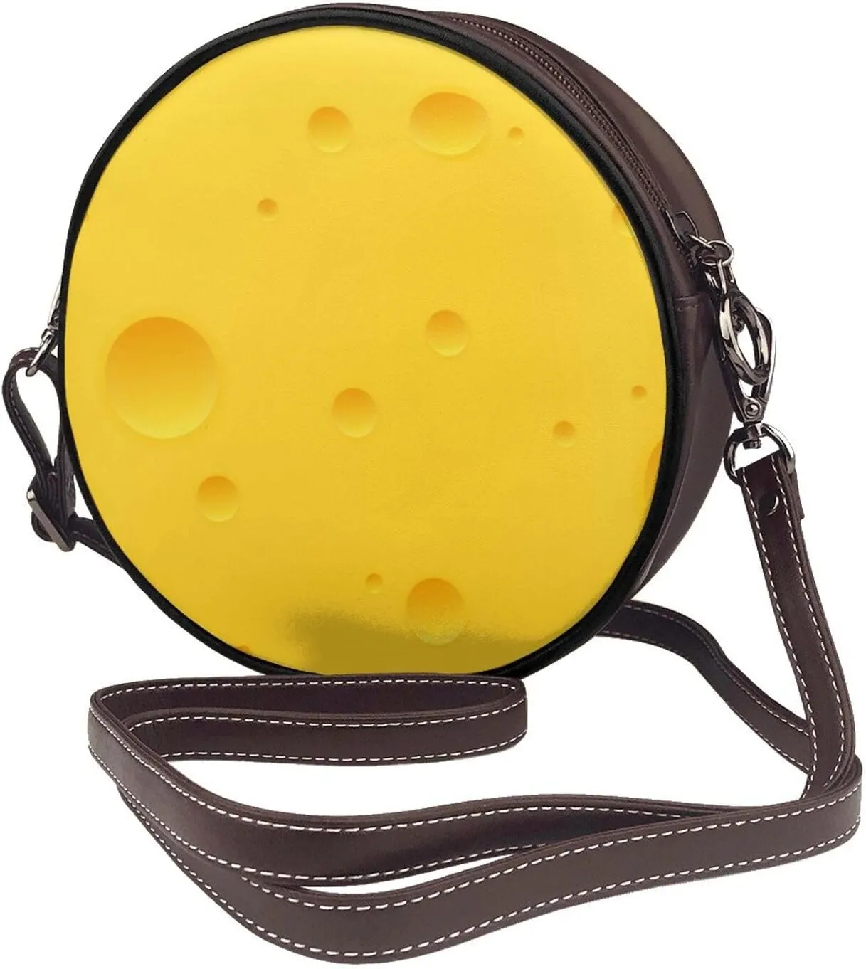 Womens Large Elegant Leather Round Shoulder Crossbody Messenger Bag Purse Bag