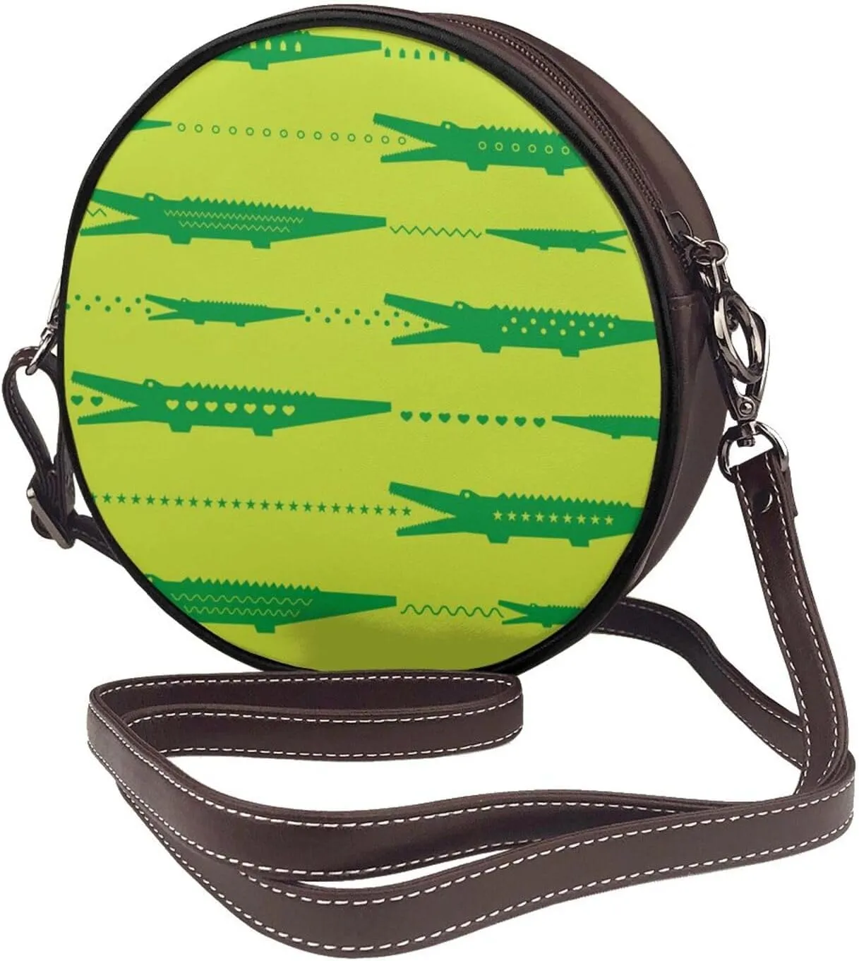 Womens Large Elegant Leather Round Shoulder Crossbody Messenger Bag Purse Bag