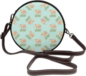Womens Large Elegant Leather Round Shoulder Crossbody Messenger Bag Purse Bag