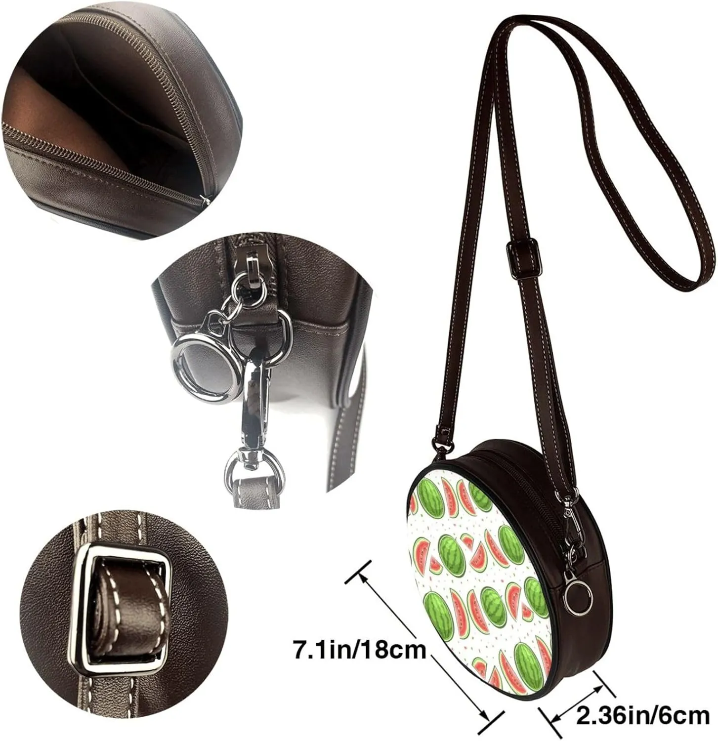 Womens Large Elegant Leather Round Shoulder Crossbody Messenger Bag Purse Bag