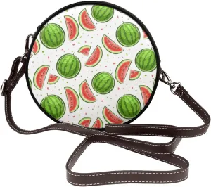 Womens Large Elegant Leather Round Shoulder Crossbody Messenger Bag Purse Bag