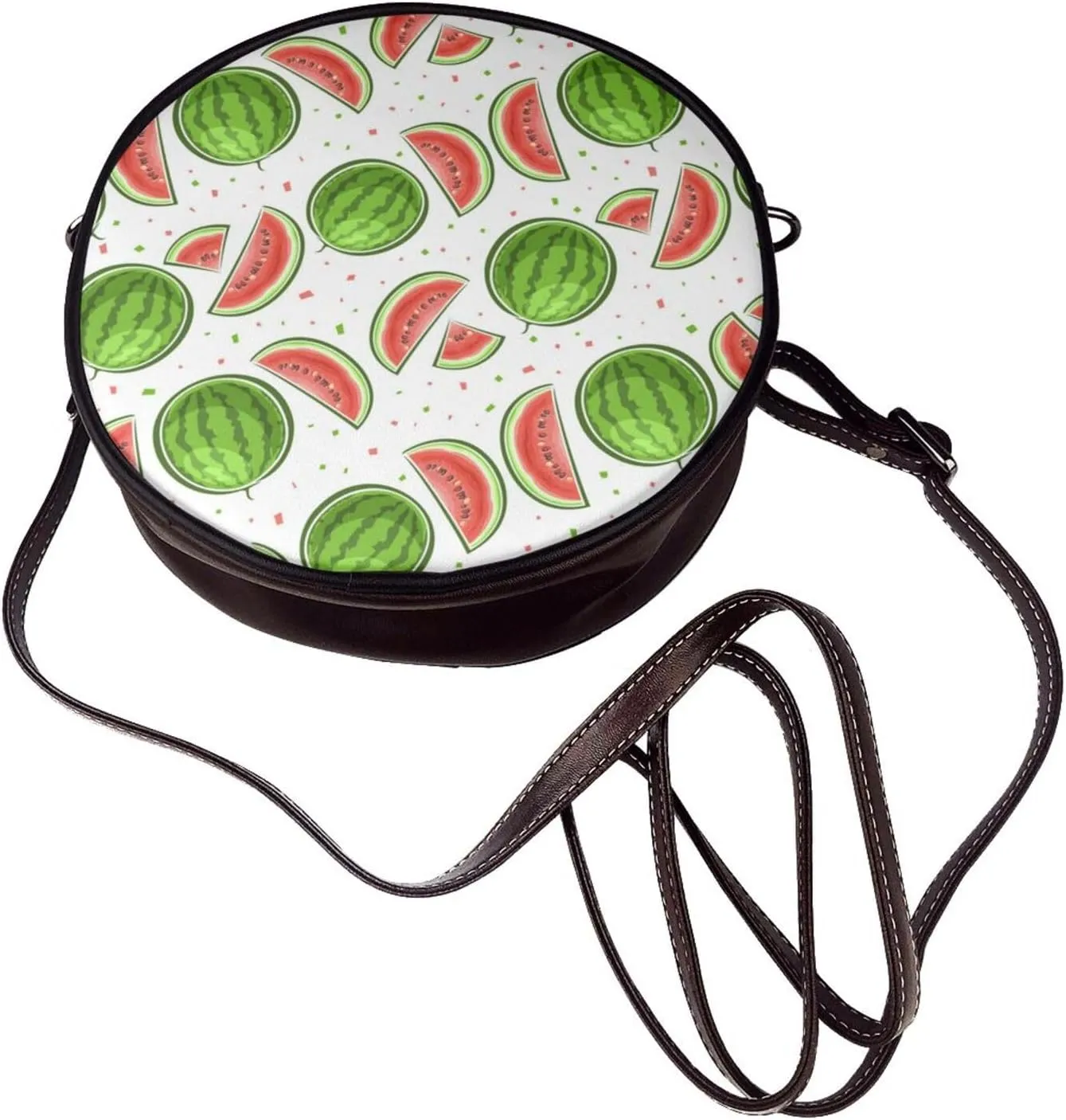 Womens Large Elegant Leather Round Shoulder Crossbody Messenger Bag Purse Bag