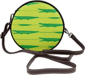 Womens Large Elegant Leather Round Shoulder Crossbody Messenger Bag Purse Bag