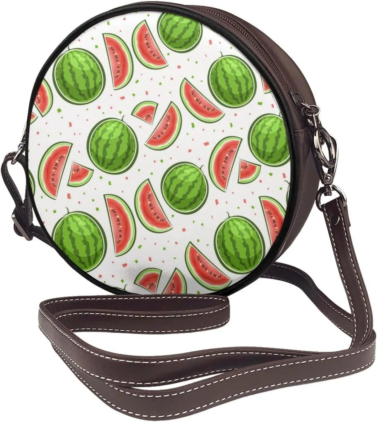 Womens Large Elegant Leather Round Shoulder Crossbody Messenger Bag Purse Bag