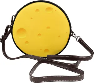 Womens Large Elegant Leather Round Shoulder Crossbody Messenger Bag Purse Bag