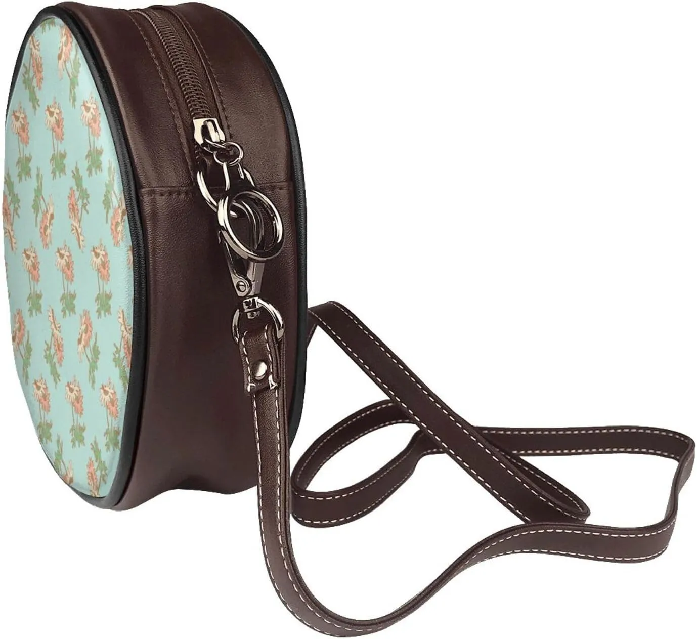 Womens Large Elegant Leather Round Shoulder Crossbody Messenger Bag Purse Bag