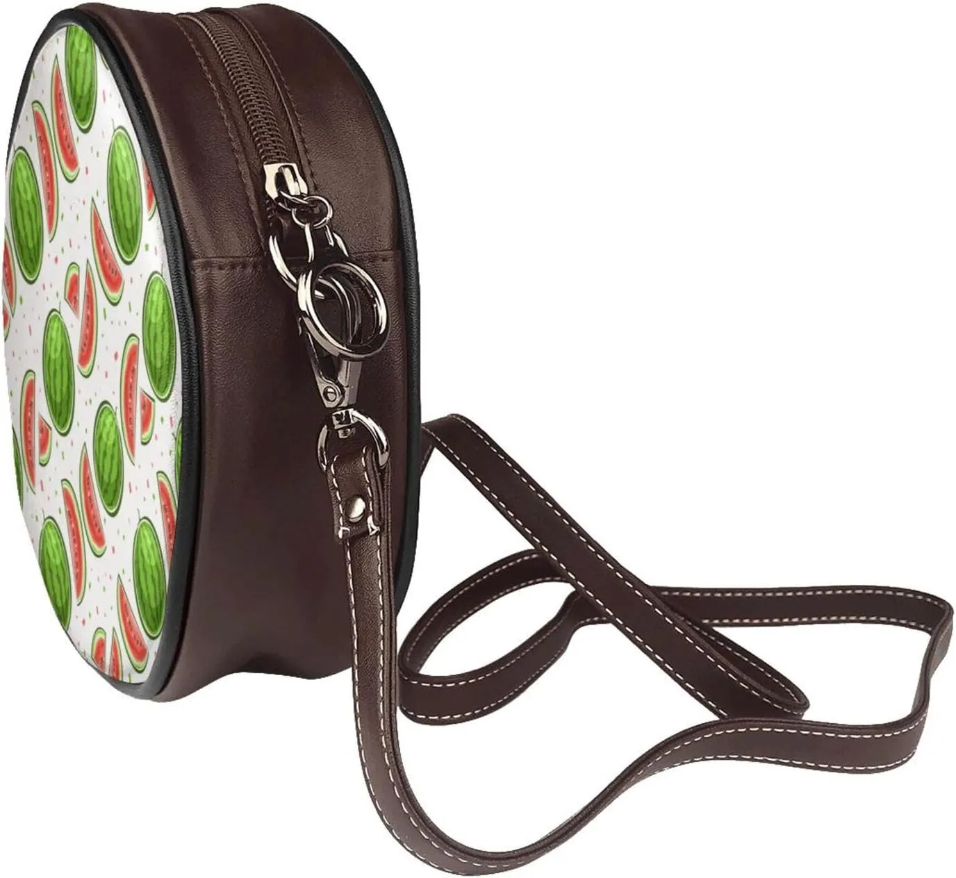 Womens Large Elegant Leather Round Shoulder Crossbody Messenger Bag Purse Bag