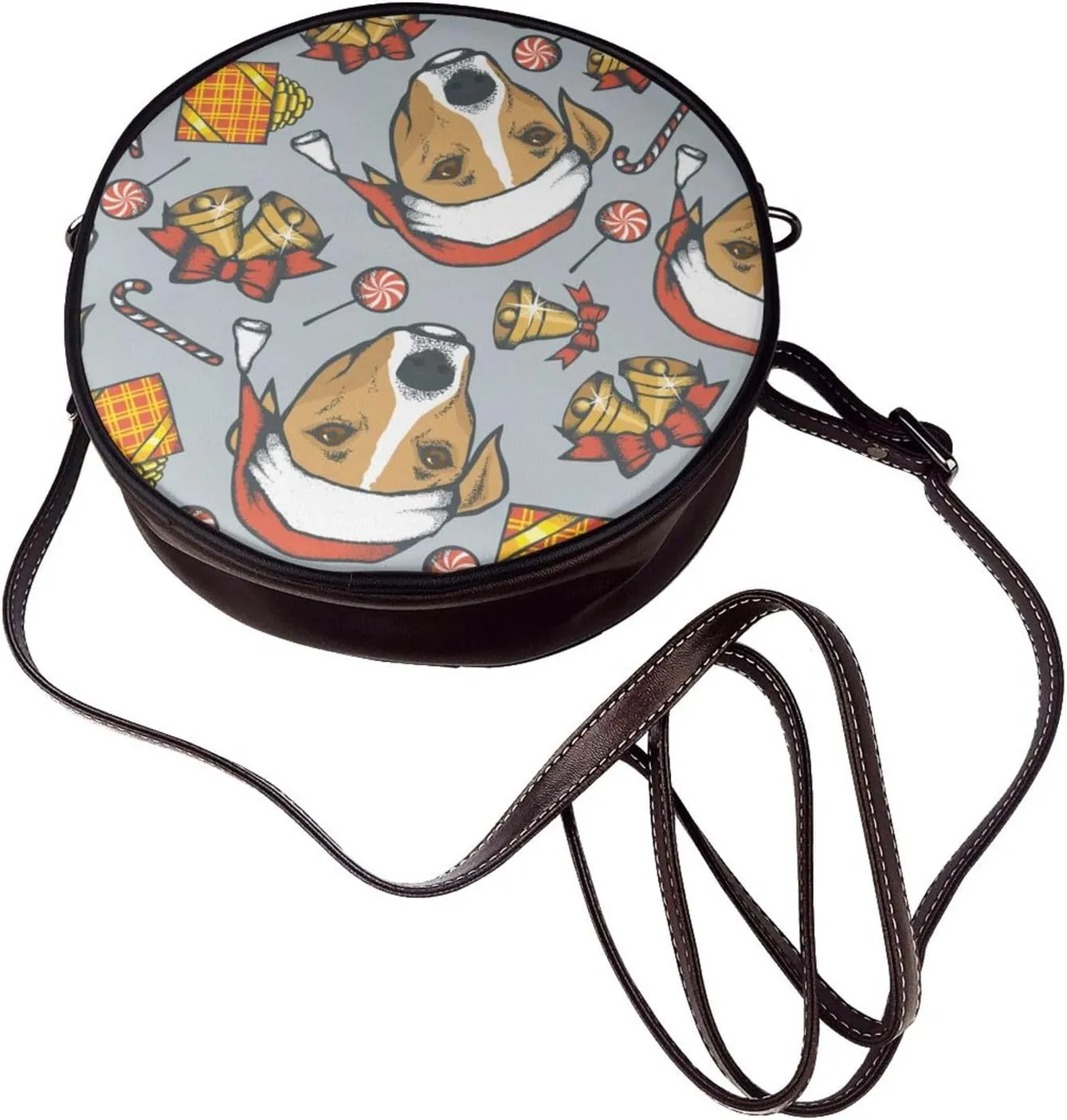 Womens Large Elegant Leather Round Shoulder Crossbody Messenger Bag Purse Bag